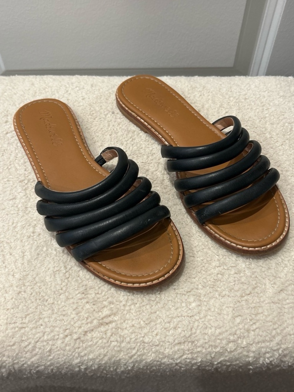 Madewell Black Multi-Band Slide Sandals
